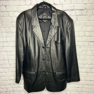 Jones New York Men’s Leather Blazer Jacket